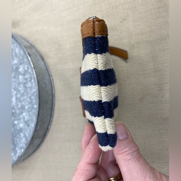 BRIGHTON BLUE/WHITE NAUTICAL STRIPE ZIP POUCH - Picture 3 of 9